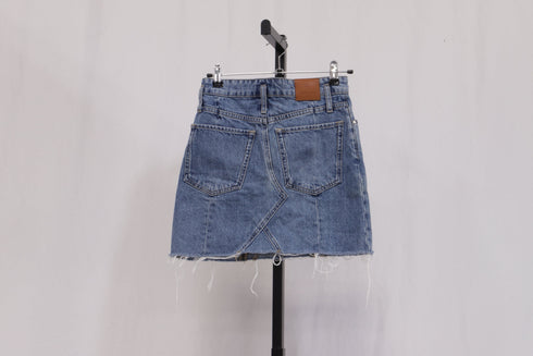Women's Anine Bing Connie Mini Denim Skirt in Blue Cotton