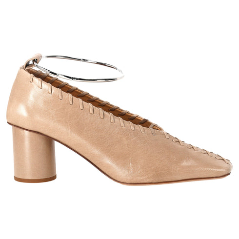 Women's Jil Sander Ballet Pumps in Nude Leather