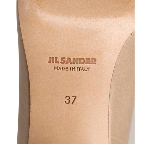 Women's Jil Sander Ballet Pumps in Nude Leather