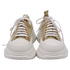 Women's Alexander McQueen Tread Slick Glitter Sneakers in Metallic Gold Canvas