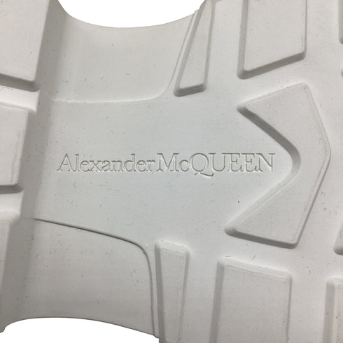 Women's Alexander McQueen Tread Slick Glitter Sneakers in Metallic Gold Canvas