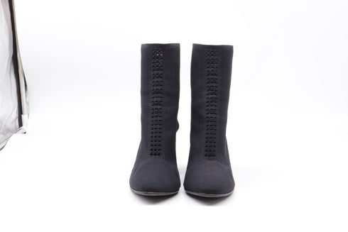Women's Gianvito Rossi Stretch-Knit Boots in Black Nylon Canvas