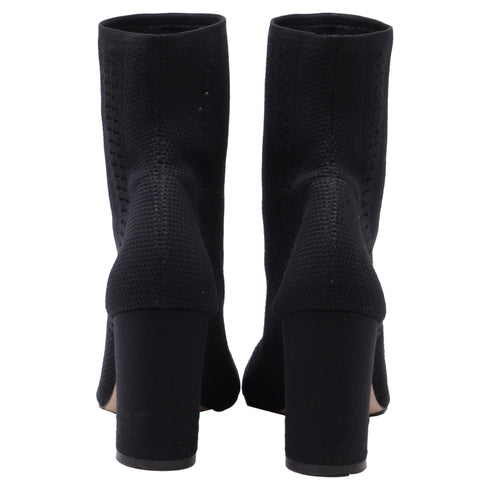 Women's Gianvito Rossi Stretch-Knit Boots in Black Nylon Canvas