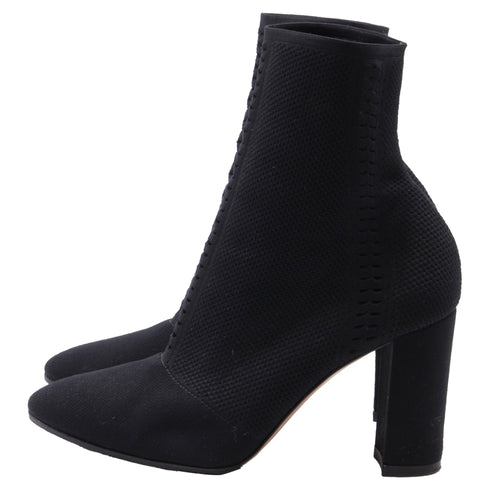 Women's Gianvito Rossi Stretch-Knit Boots in Black Nylon Canvas