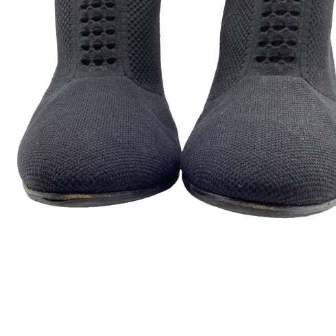 Women's Gianvito Rossi Stretch-Knit Boots in Black Nylon Canvas