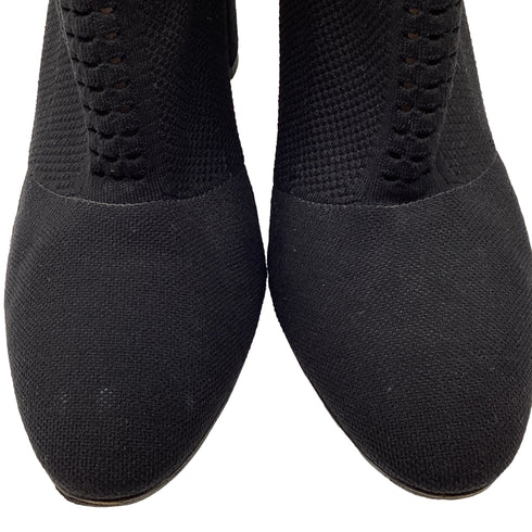 Women's Gianvito Rossi Stretch-Knit Boots in Black Nylon Canvas