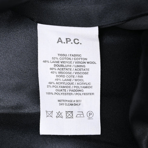 Men's A.P.C. Bomber Jacket in Black Cotton