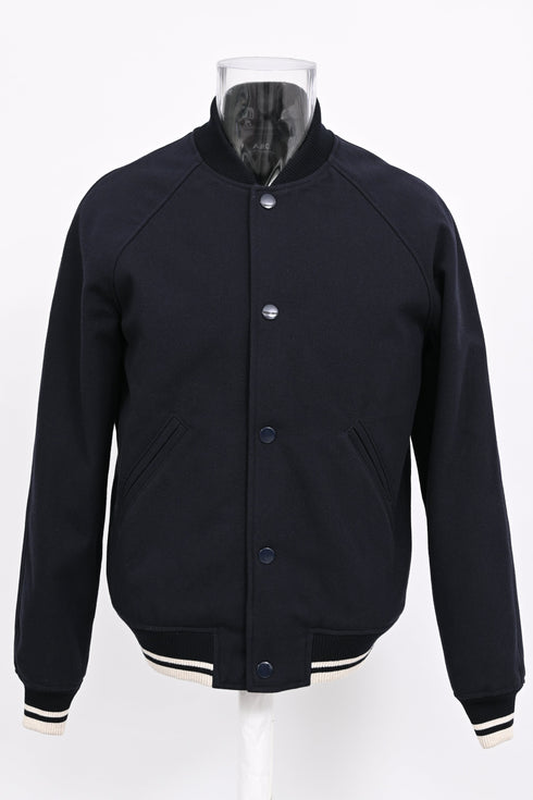 Men's A.P.C. Bomber Jacket in Black Cotton