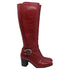 Women's Gucci Dionysus Buckled Knee-High Boots in Burgundy Leather