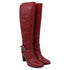 Women's Gucci Dionysus Buckled Knee-High Boots in Burgundy Leather