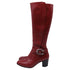 Women's Gucci Dionysus Buckled Knee-High Boots in Burgundy Leather