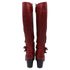 Women's Gucci Dionysus Buckled Knee-High Boots in Burgundy Leather