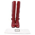 Women's Gucci Dionysus Buckled Knee-High Boots in Burgundy Leather