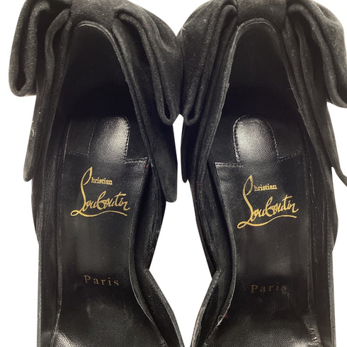 Women's Christian Louboutin Rabakate Bow Pumps in Black Suede