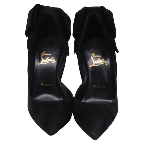 Women's Christian Louboutin Rabakate Bow Pumps in Black Suede