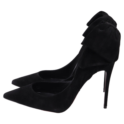 Women's Christian Louboutin Rabakate Bow Pumps in Black Suede