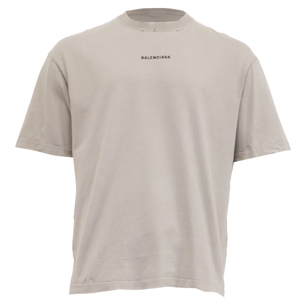 Men's Balenciaga Vintage Effect T-Shirt in Beige Cotton