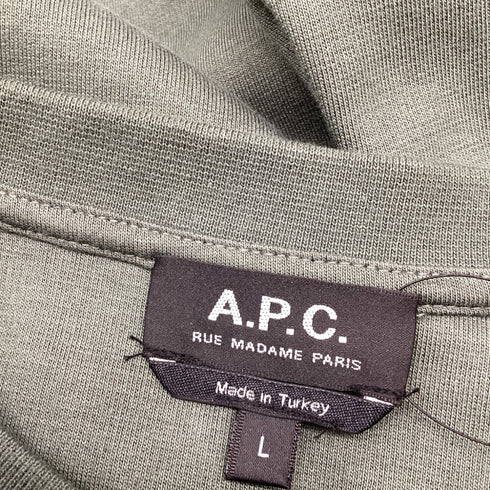 Men's A.P.C. Crewneck Sweatshirt in Olive Cotton