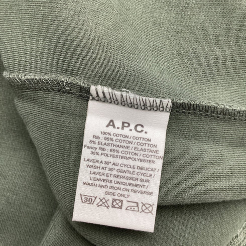 Men's A.P.C. Crewneck Sweatshirt in Olive Cotton