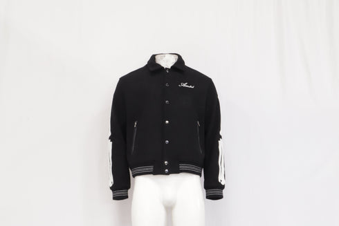 Men's Amiri Logo-Embroidered Bomber Jacket in Black Cotton
