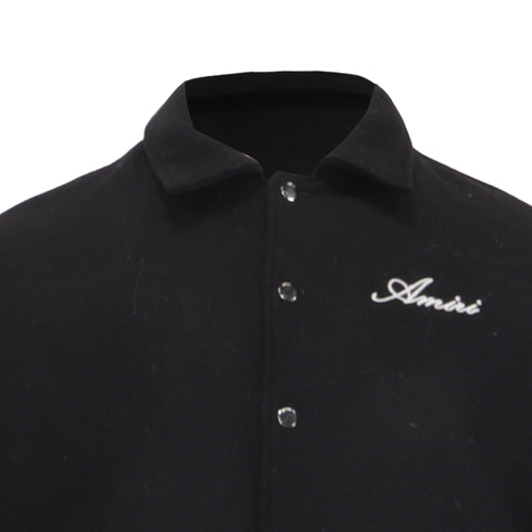 Men's Amiri Logo-Embroidered Bomber Jacket in Black Cotton