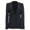 Women's Giorgio Armani Pinstripe Single-Breasted Blazer in Black Wool