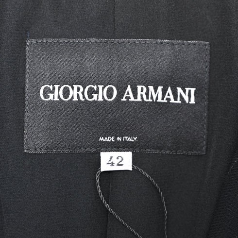 Women's Giorgio Armani Pinstripe Single-Breasted Blazer in Black Wool