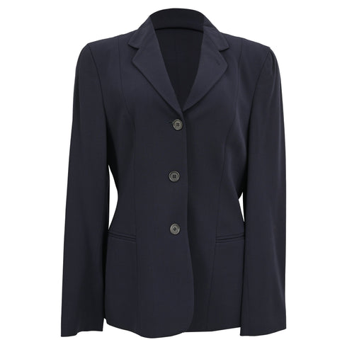 Women's Giorgio Armani Single-Breasted Blazer in Navy Blue Wool