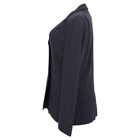 Women's Giorgio Armani Single-Breasted Blazer in Navy Blue Wool