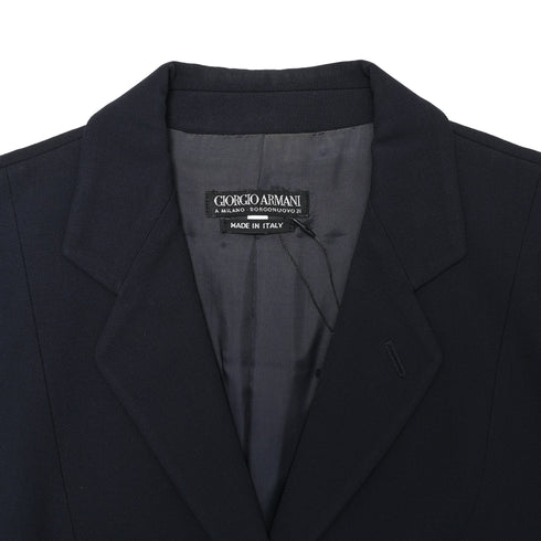 Women's Giorgio Armani Single-Breasted Blazer in Navy Blue Wool