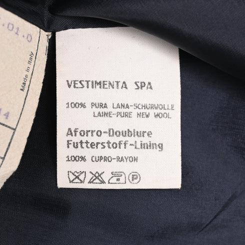 Women's Giorgio Armani Single-Breasted Blazer in Navy Blue Wool