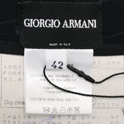 Women's Giorgio Armani Pinstripe Midi Pencil Skirt in Navy Blue Wool