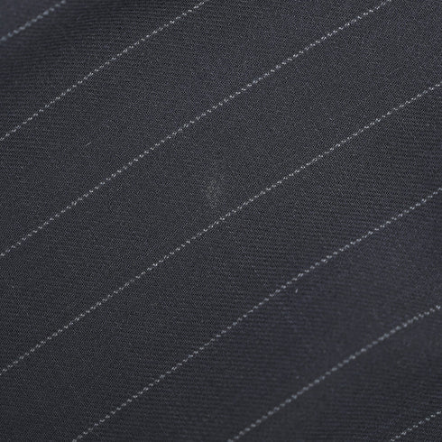 Women's Giorgio Armani Pinstripe Midi Pencil Skirt in Navy Blue Wool