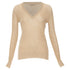 Women's JOSEPH 100% cashmere tan brown fine knit V neck sweater XS