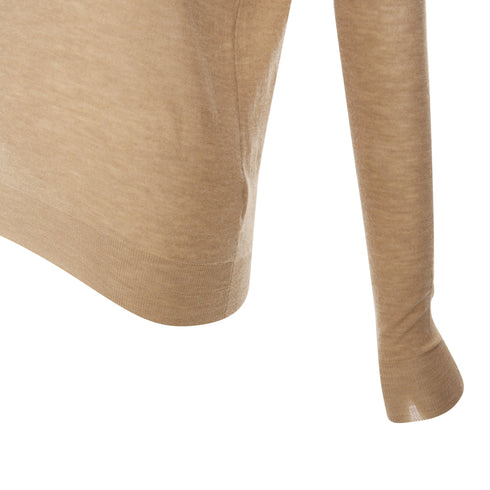 Women's JOSEPH 100% cashmere tan brown fine knit V neck sweater XS