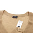 Women's JOSEPH 100% cashmere tan brown fine knit V neck sweater XS