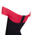 Women's HERVE LEGER red colorblock off shoulder bandage bodycon cocktail dress XXS