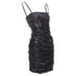 Women's ALEXANDER WANG black lambskin leather Sequin Goddess ruched dress US4 S