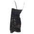Women's ALEXANDER WANG black lambskin leather Sequin Goddess ruched dress US4 S