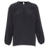 Women's JOSEPH black gathered neck pleated long sleeve casual fluid silk blouse FR32 XXS