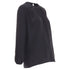 Women's JOSEPH black gathered neck pleated long sleeve casual fluid silk blouse FR32 XXS