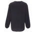 Women's JOSEPH black gathered neck pleated long sleeve casual fluid silk blouse FR32 XXS