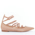 Women's GIANVITO ROSSI nude leather button multi strap pointed ballerina flats EU37.5