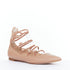 Women's GIANVITO ROSSI nude leather button multi strap pointed ballerina flats EU37.5