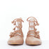 Women's GIANVITO ROSSI nude leather button multi strap pointed ballerina flats EU37.5