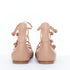 Women's GIANVITO ROSSI nude leather button multi strap pointed ballerina flats EU37.5