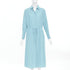 Women's Joseph Blue Silk Drawstring Long Sleeve Shirt Dress