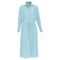 Women's Joseph Blue Silk Drawstring Long Sleeve Shirt Dress