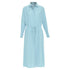 Women's Joseph Blue Silk Drawstring Long Sleeve Shirt Dress