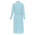 Women's Joseph Blue Silk Drawstring Long Sleeve Shirt Dress